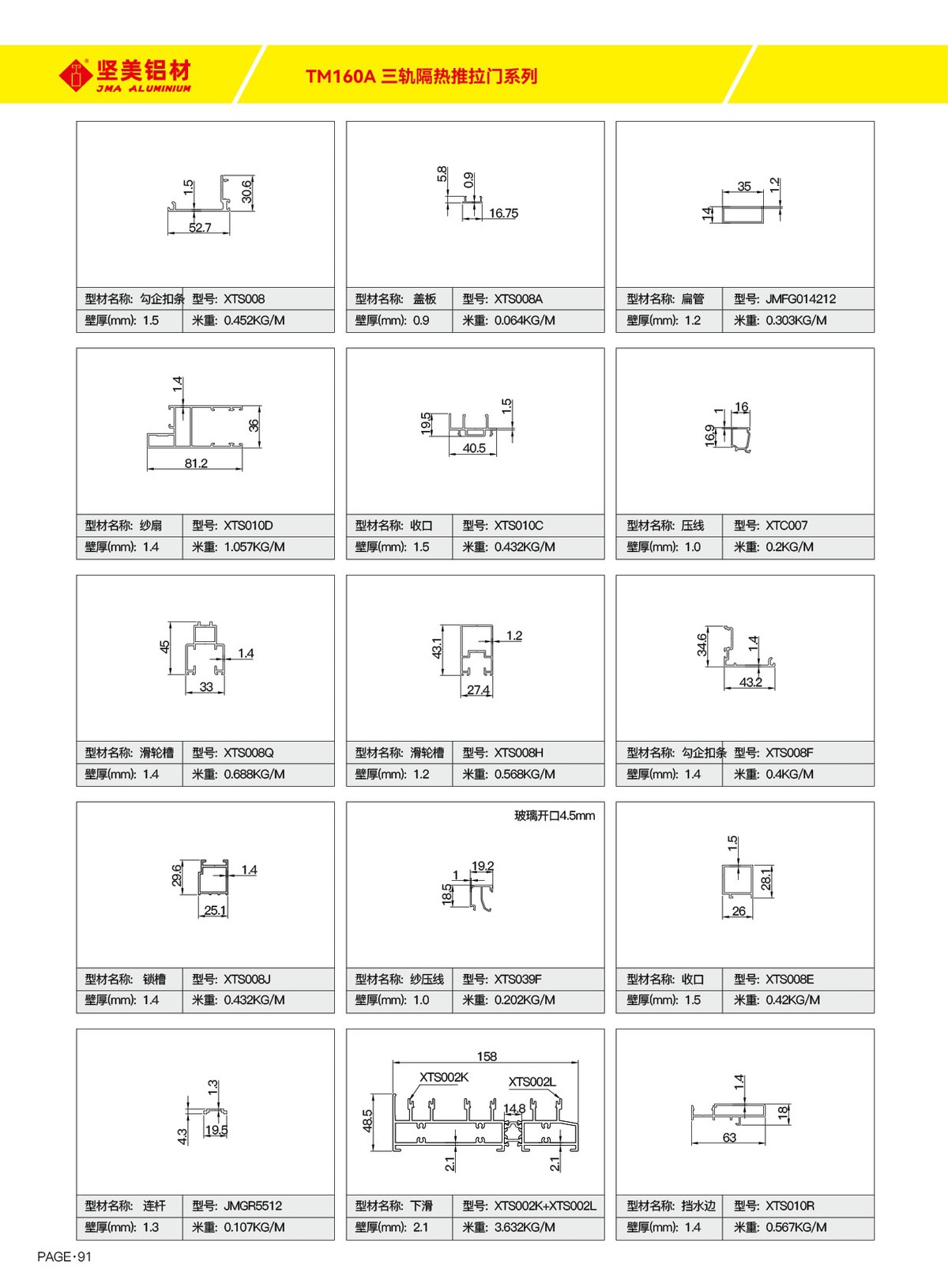 TM160A 三軌隔熱推拉門系列