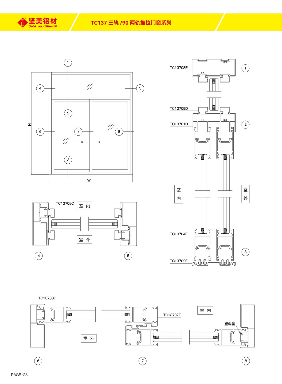 TC137三軌／90兩軌推拉門窗系列